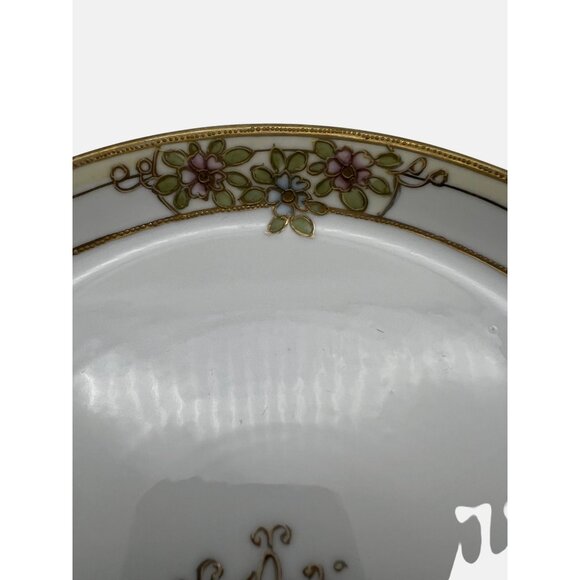 Vintage Hand-Painted Nippon Porcelain Relish Plate & 4 Salt Cellars M Wreath - Picture 4 of 9